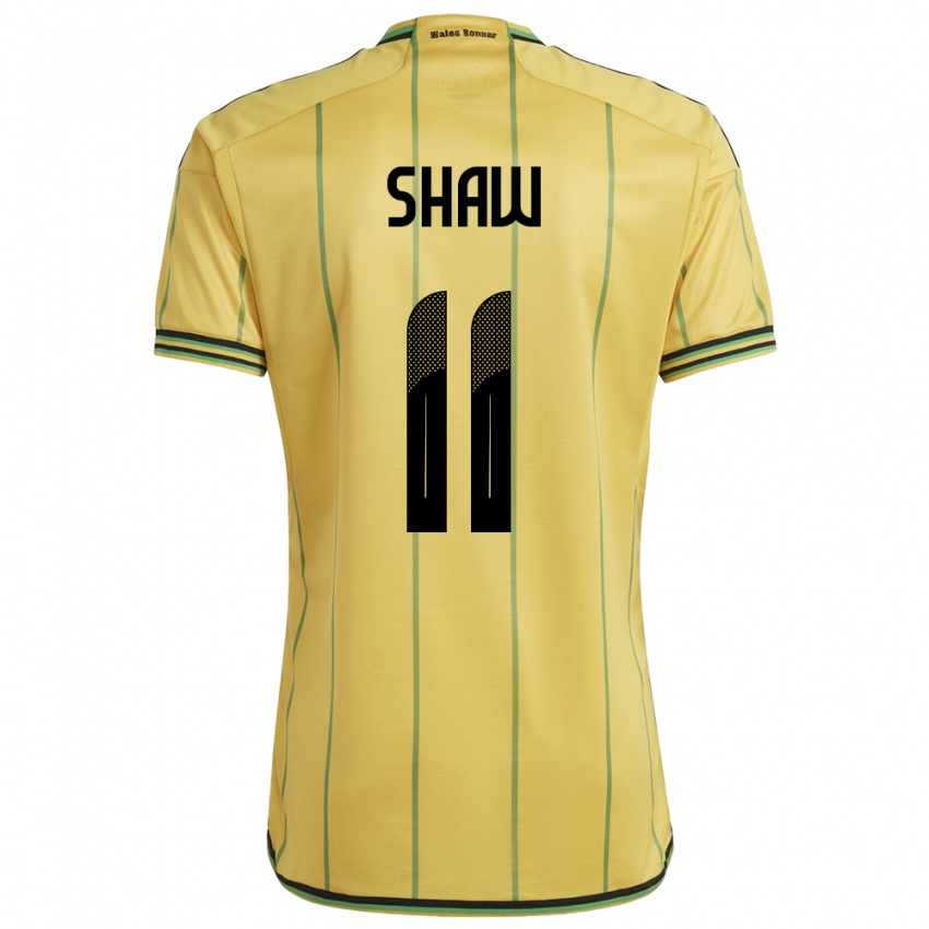 Hombre Camiseta Jamaica Khadija Shaw #11 Amarillo 1ª Equipación 24-26 La Camisa