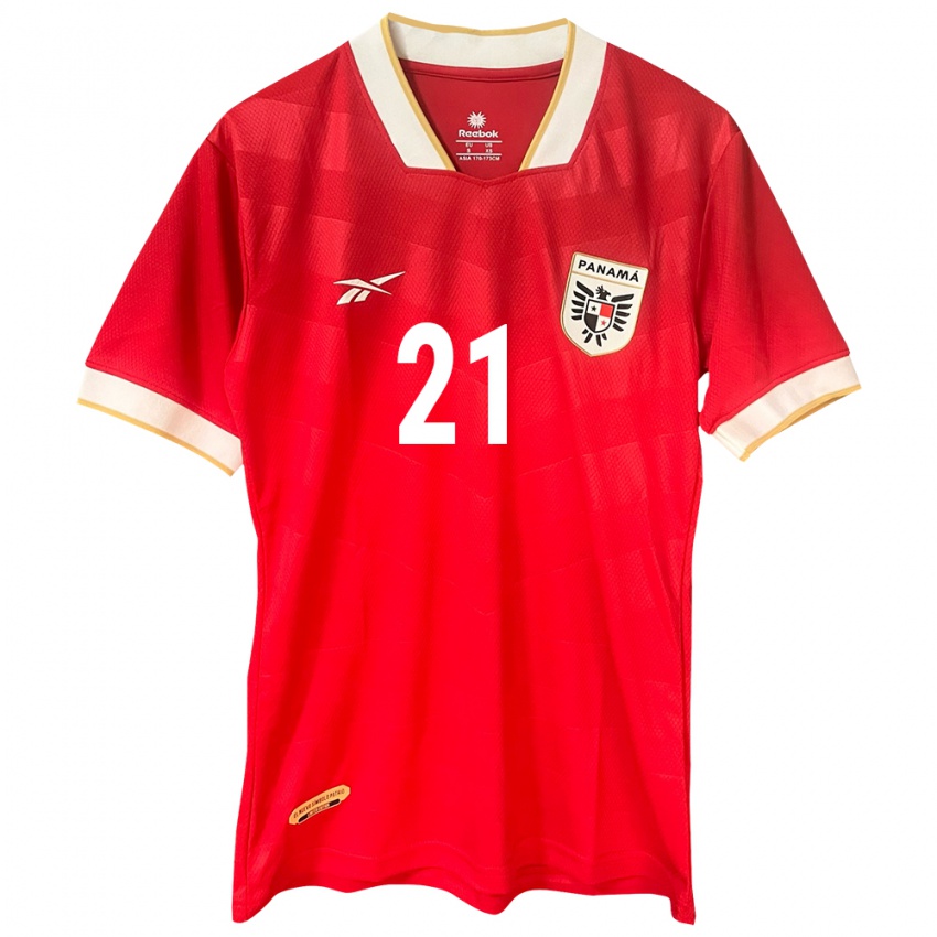 Hombre Camiseta Panamá Nicole De Obaldía #21 Rojo 1ª Equipación 24-26 La Camisa