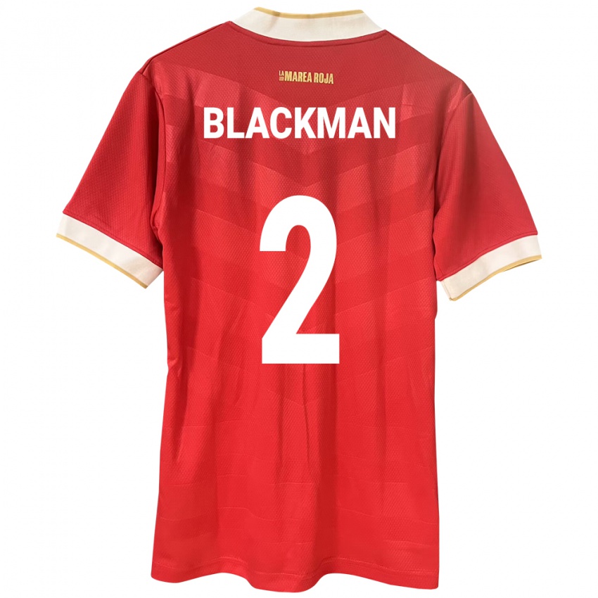 Hombre Camiseta Panamá César Blackman #2 Rojo 1ª Equipación 24-26 La Camisa