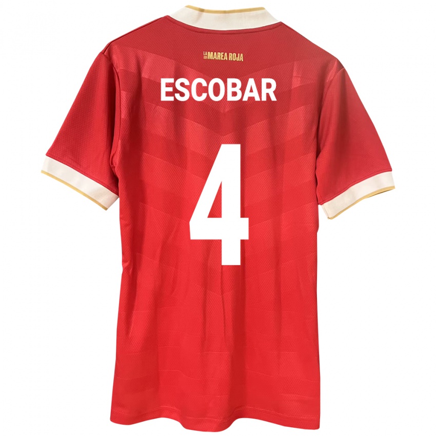 Hombre Camiseta Panamá Fidel Escobar #4 Rojo 1ª Equipación 24-26 La Camisa