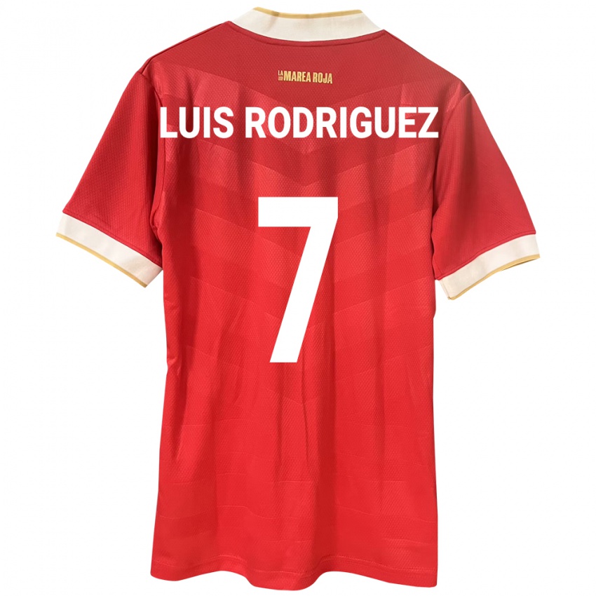 Hombre Camiseta Panamá José Luis Rodríguez #7 Rojo 1ª Equipación 24-26 La Camisa