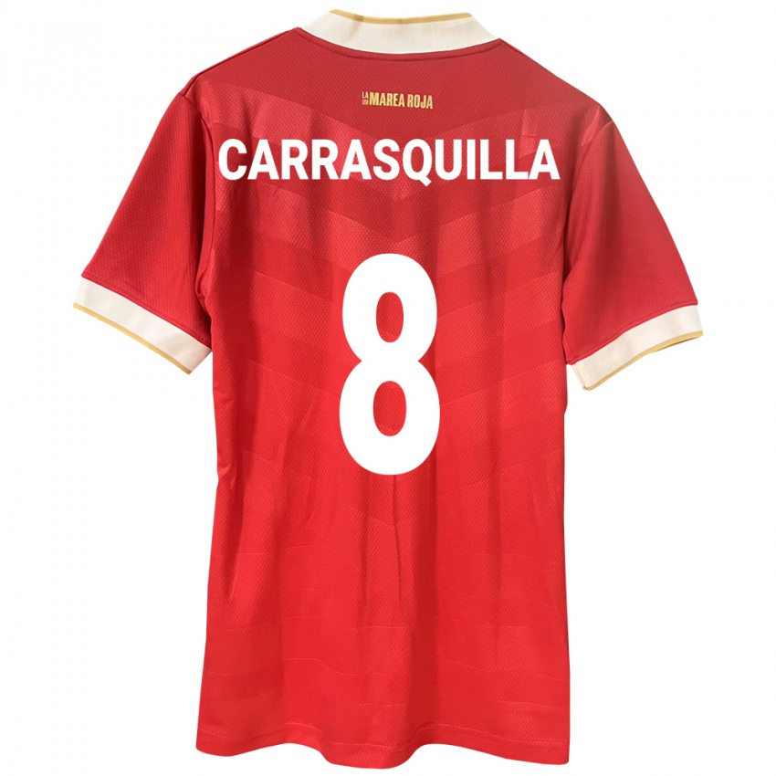 Hombre Camiseta Panamá Adalberto Carrasquilla #8 Rojo 1ª Equipación 24-26 La Camisa