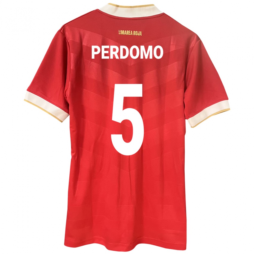 Hombre Camiseta Panamá Reyniel Perdomo #5 Rojo 1ª Equipación 24-26 La Camisa