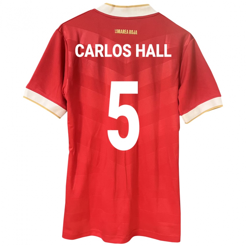 Hombre Camiseta Panamá Juan Carlos Hall #5 Rojo 1ª Equipación 24-26 La Camisa