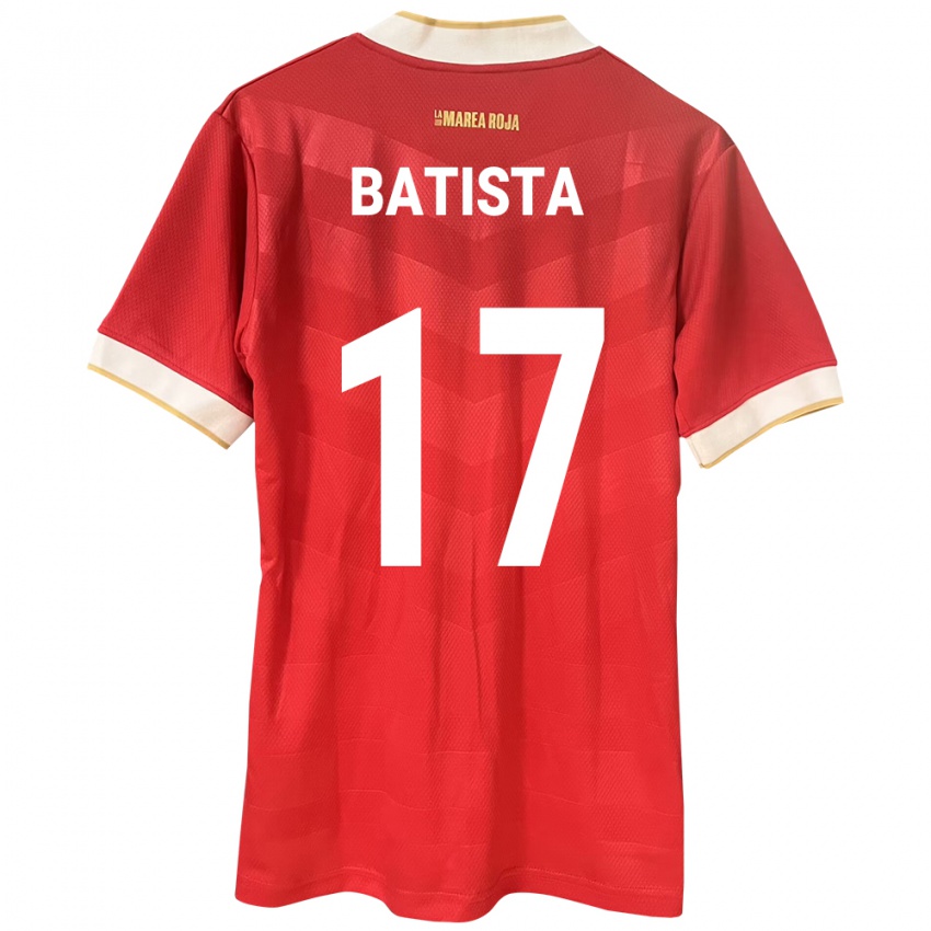 Hombre Camiseta Panamá Laurie Batista #17 Rojo 1ª Equipación 24-26 La Camisa