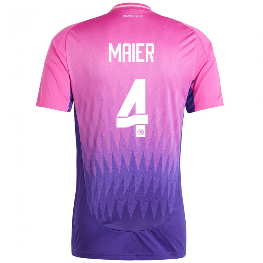 Hombre Camiseta Alemania Leonie Maier #4 Rosado Morado 2ª Equipación 24-26 La Camisa