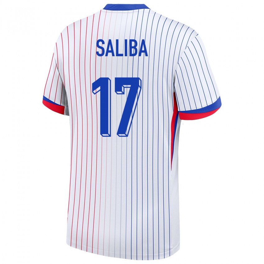 Hombre Camiseta Francia William Saliba #17 Blanco 2ª Equipación 24-26 La Camisa