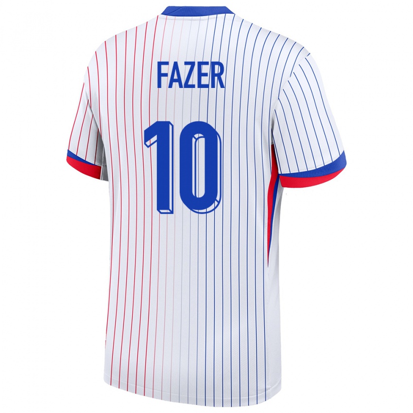 Hombre Camiseta Francia Laurina Fazer #10 Blanco 2ª Equipación 24-26 La Camisa