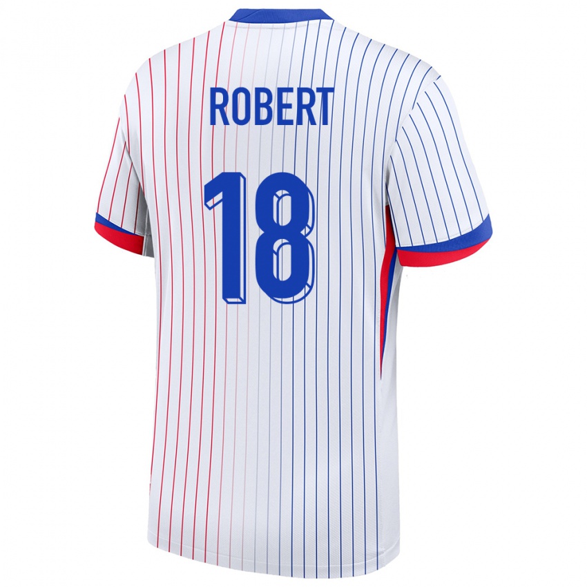 Hombre Camiseta Francia Faustine Robert #18 Blanco 2ª Equipación 24-26 La Camisa