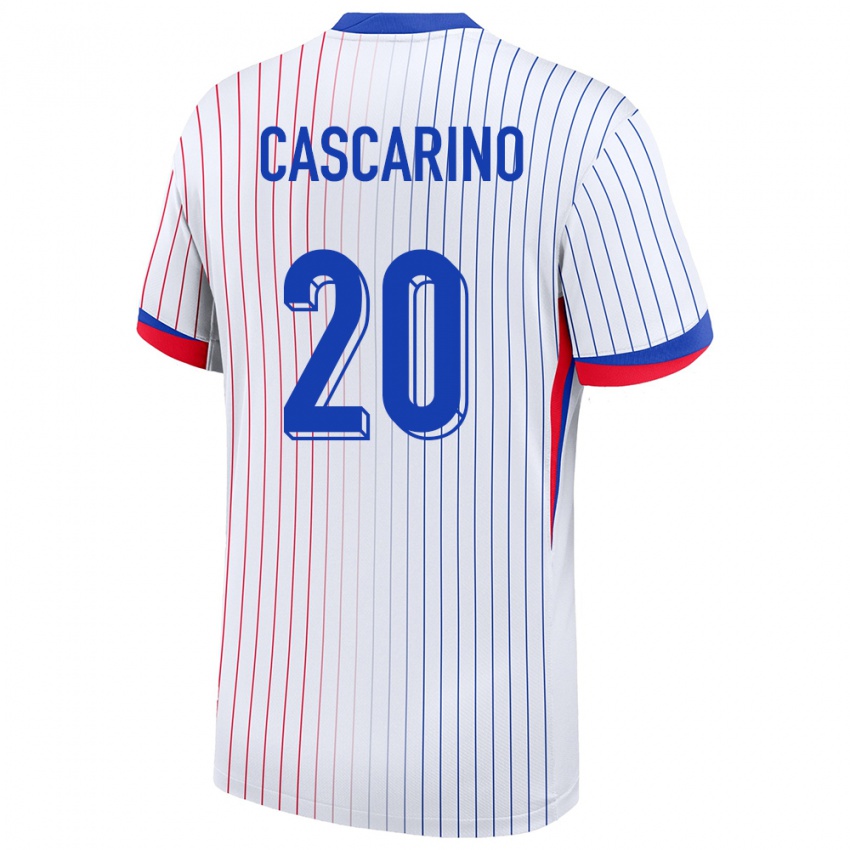 Hombre Camiseta Francia Delphine Cascarino #20 Blanco 2ª Equipación 24-26 La Camisa