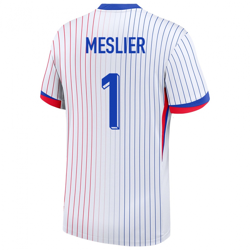 Hombre Camiseta Francia Illan Meslier #1 Blanco 2ª Equipación 24-26 La Camisa