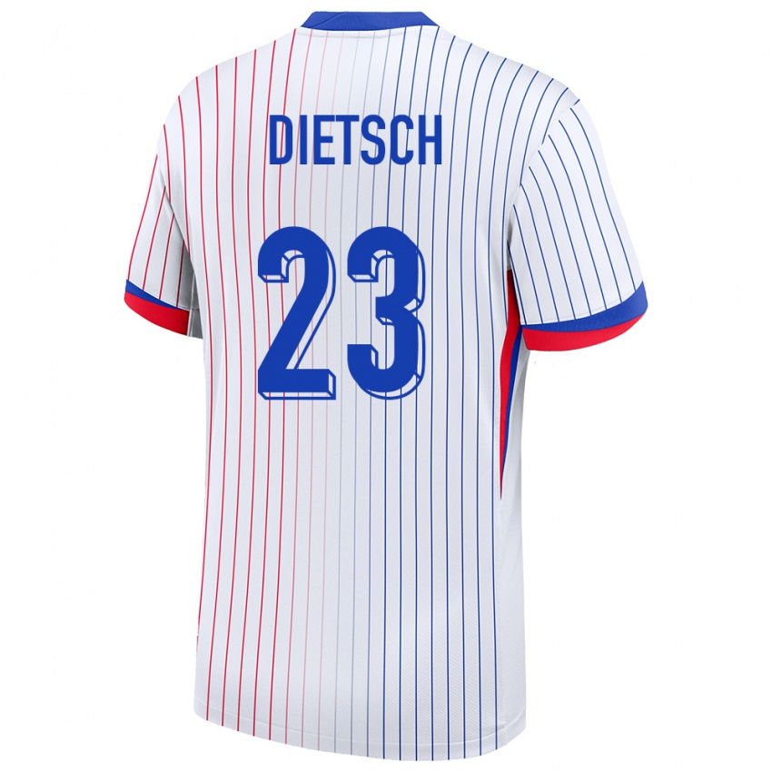 Hombre Camiseta Francia Guillaume Dietsch #23 Blanco 2ª Equipación 24-26 La Camisa