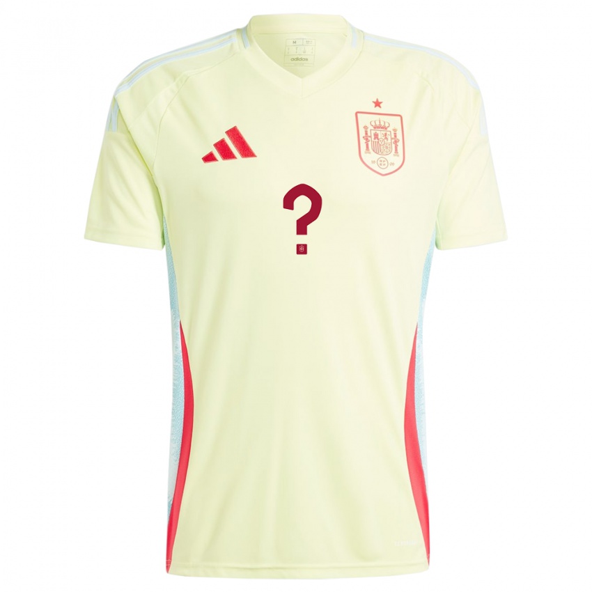 Hombre Camiseta España Su Nombre #0 Amarillo 2ª Equipación 24-26 La Camisa