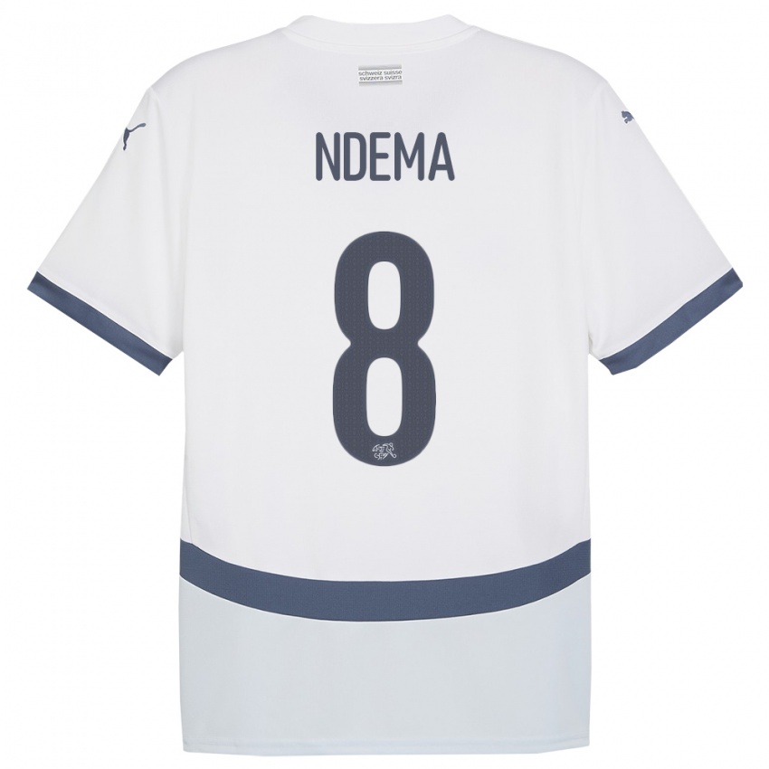 Hombre Camiseta Suiza Lois Ndema #8 Blanco 2ª Equipación 24-26 La Camisa