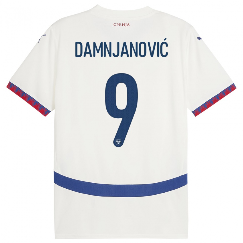 Hombre Camiseta Serbia Jovana Damnjanovic #9 Blanco 2ª Equipación 24-26 La Camisa