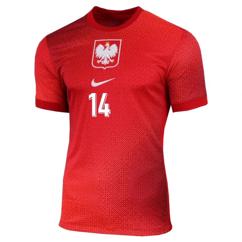 Hombre Camiseta Polonia Mateusz Klich #14 Rojo 2ª Equipación 24-26 La Camisa