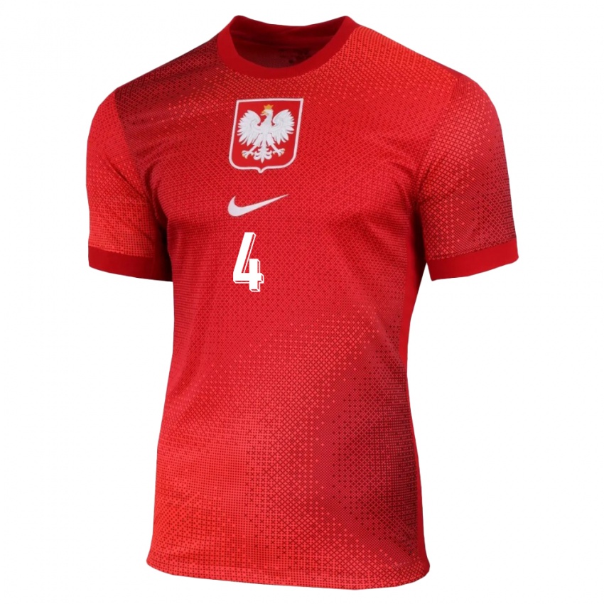 Hombre Camiseta Polonia Milosz Matysik #4 Rojo 2ª Equipación 24-26 La Camisa