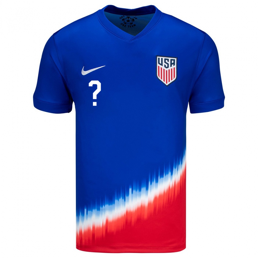 Hombre Camiseta Estados Unidos Su Nombre #0 Azul 2ª Equipación 24-26 La Camisa