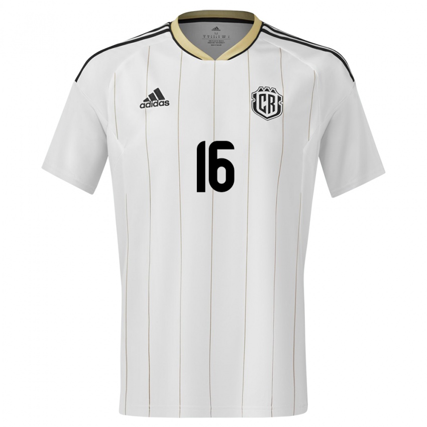 Hombre Camiseta Costa Rica Aaron Suarez #16 Blanco 2ª Equipación 24-26 La Camisa