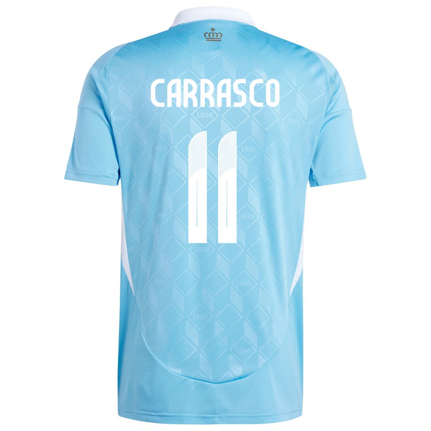 Hombre Camiseta Bélgica Yannick Carrasco #11 Azul 2ª Equipación 24-26 La Camisa