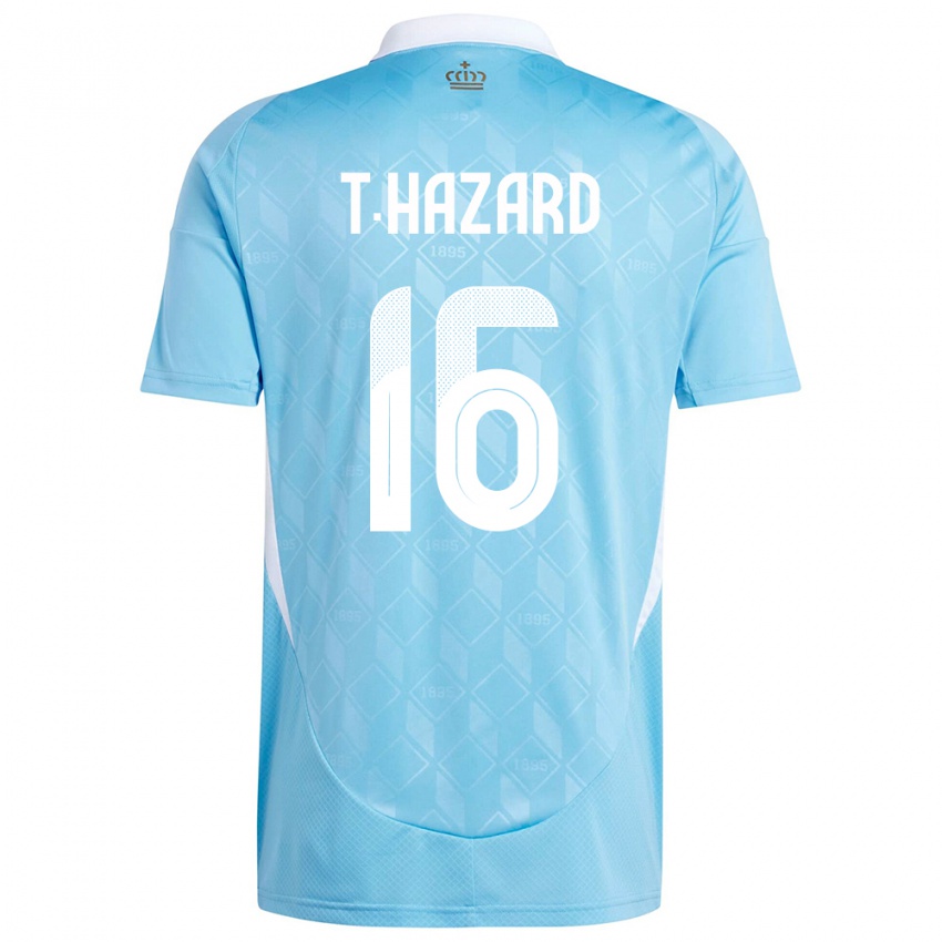 Hombre Camiseta Bélgica Thorgan Hazard #16 Azul 2ª Equipación 24-26 La Camisa