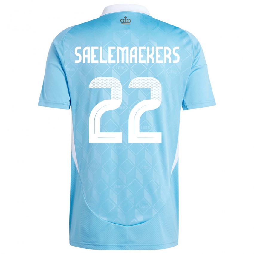 Hombre Camiseta Bélgica Alexis Saelemaekers #22 Azul 2ª Equipación 24-26 La Camisa