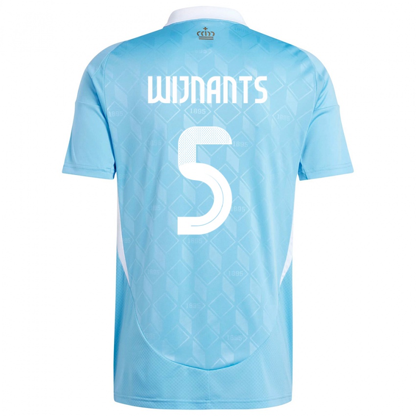 Hombre Camiseta Bélgica Sarah Wijnants #5 Azul 2ª Equipación 24-26 La Camisa