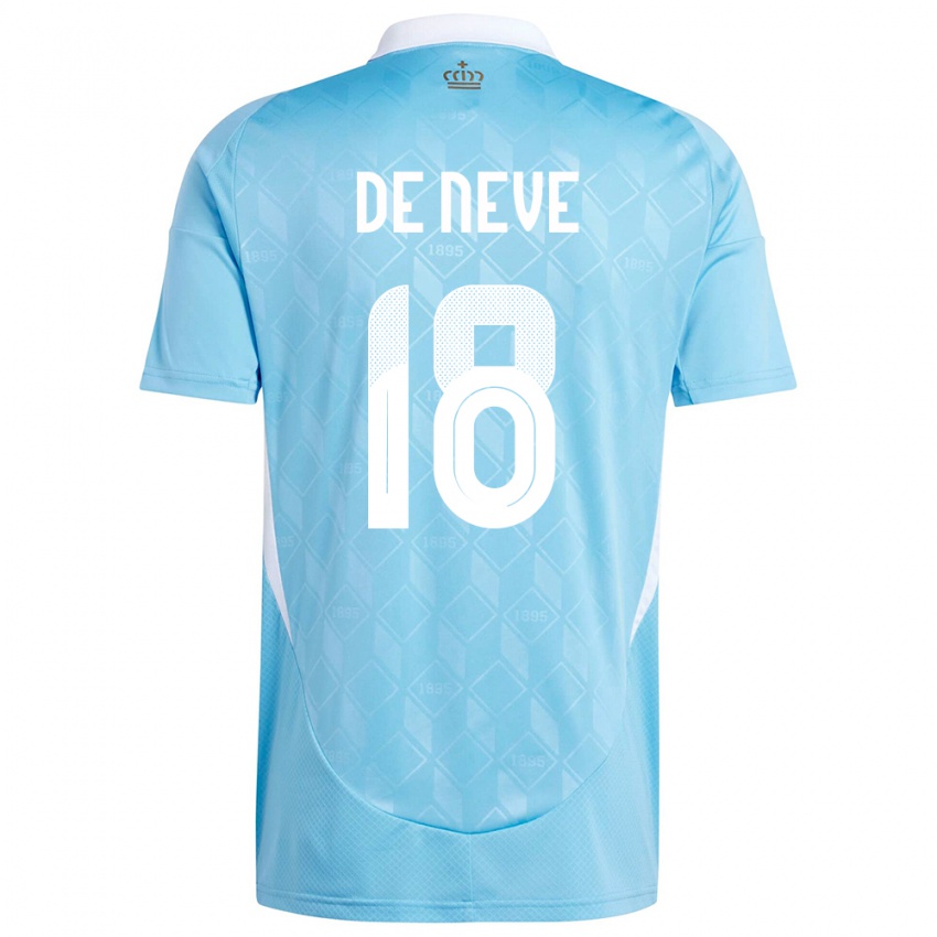 Hombre Camiseta Bélgica Laura De Neve #18 Azul 2ª Equipación 24-26 La Camisa