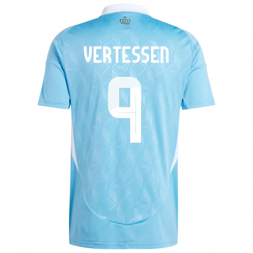 Hombre Camiseta Bélgica Yorbe Vertessen #9 Azul 2ª Equipación 24-26 La Camisa