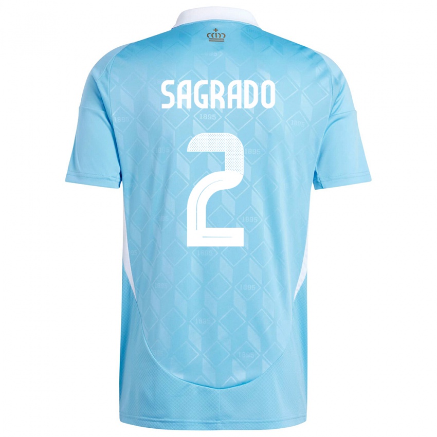 Hombre Camiseta Bélgica Richie Sagrado #2 Azul 2ª Equipación 24-26 La Camisa