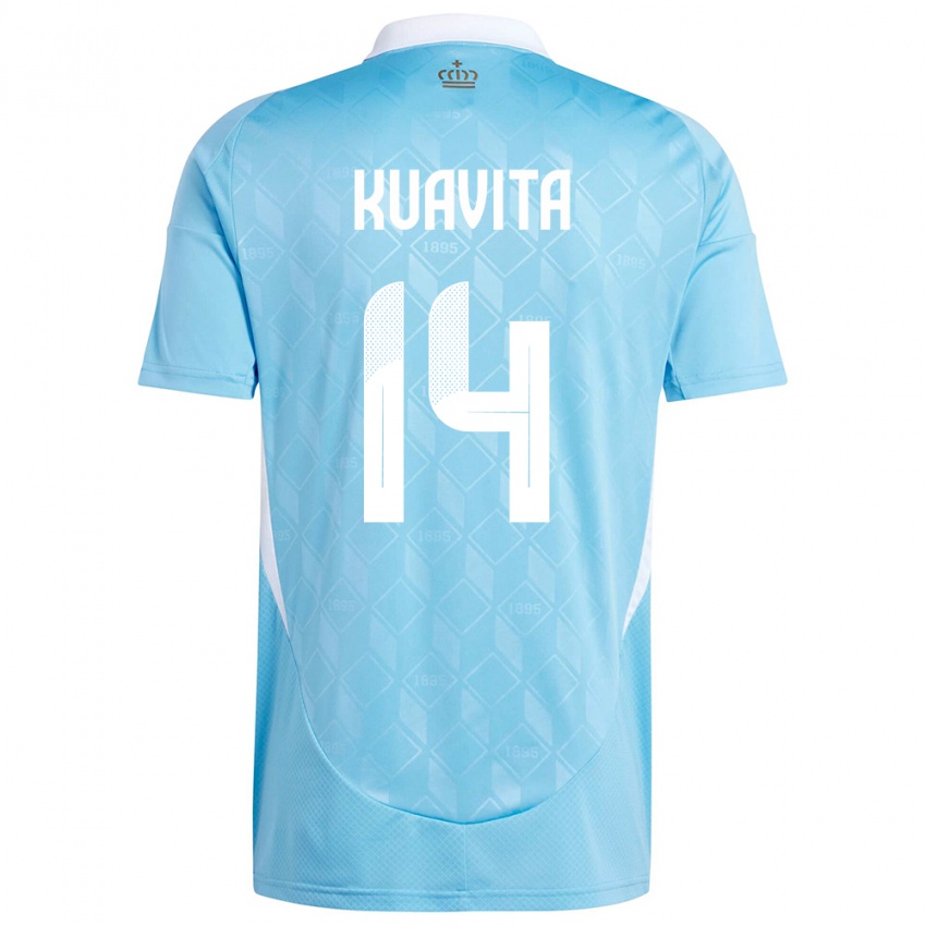 Hombre Camiseta Bélgica Leandre Kuavita #14 Azul 2ª Equipación 24-26 La Camisa