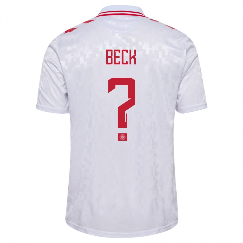 Hombre Camiseta Dinamarca Julius Beck #0 Blanco 2ª Equipación 24-26 La Camisa