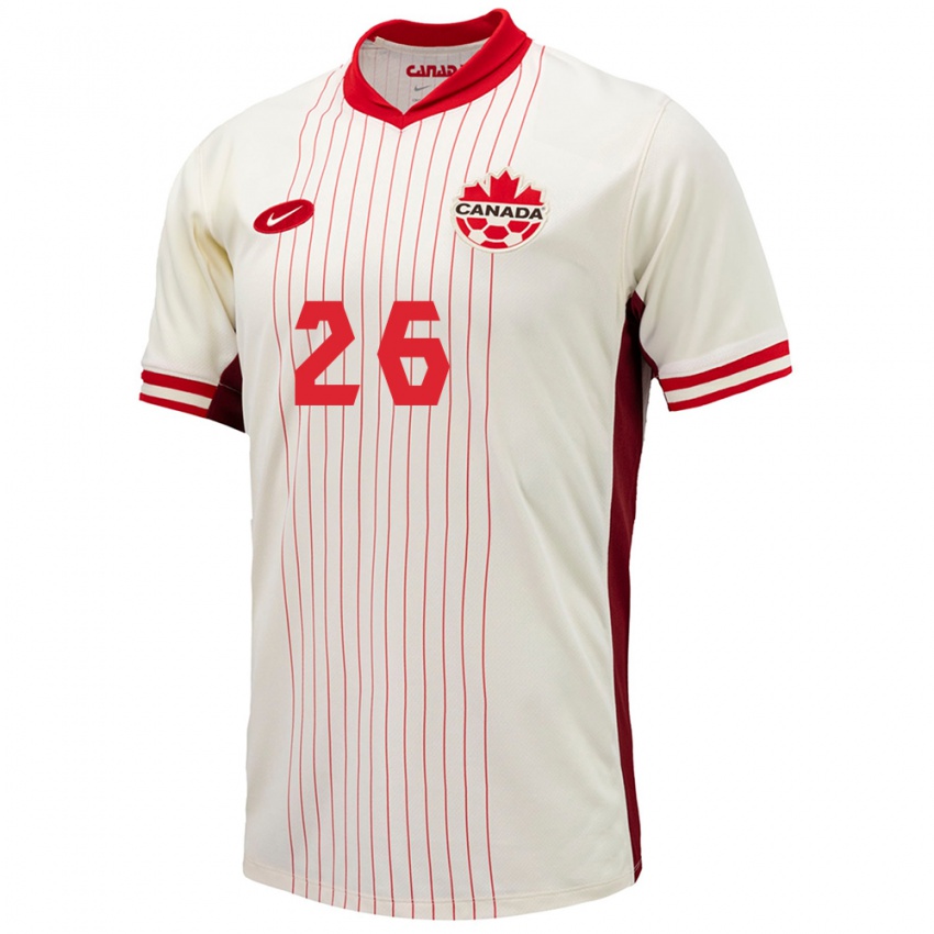 Hombre Camiseta Canadá Zoe Burns #26 Blanco 2ª Equipación 24-26 La Camisa