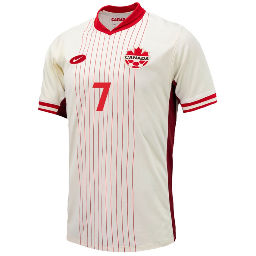 Hombre Camiseta Canadá Julia Grosso #7 Blanco 2ª Equipación 24-26 La Camisa