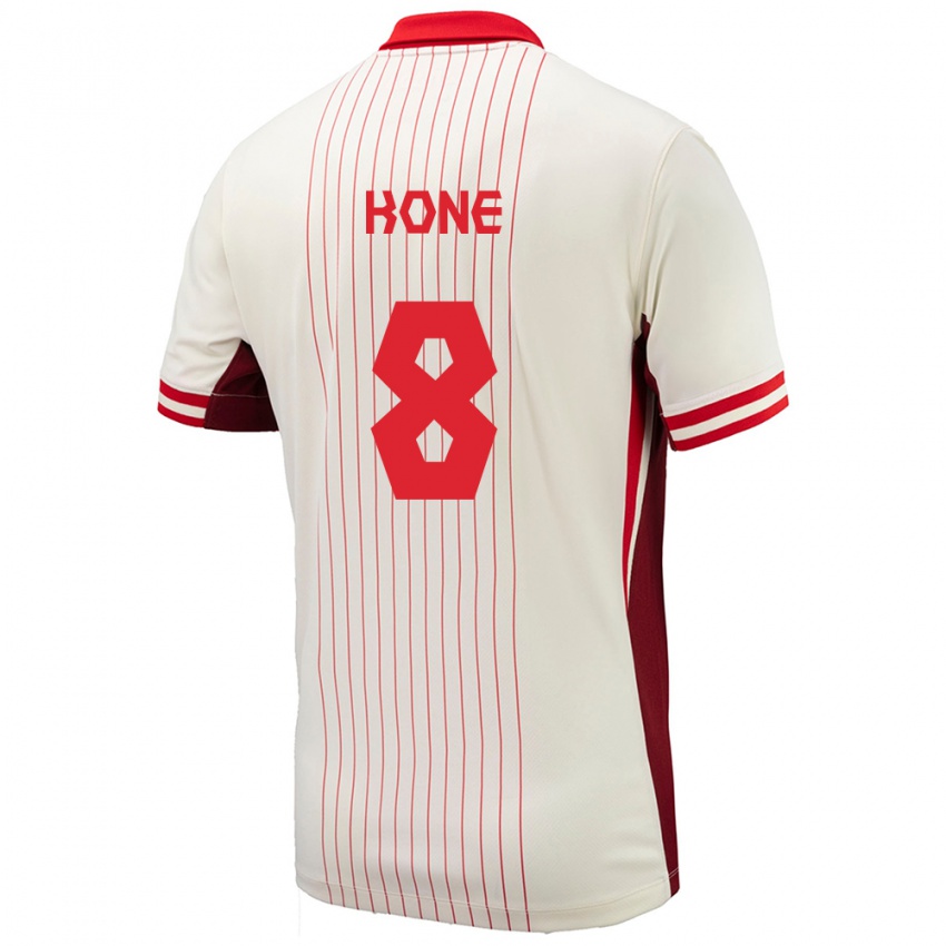 Hombre Camiseta Canadá Ismael Kone #8 Blanco 2ª Equipación 24-26 La Camisa