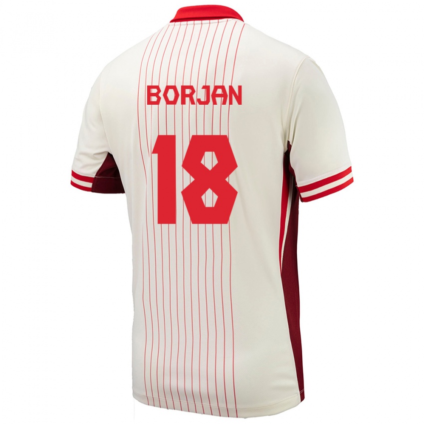 Hombre Camiseta Canadá Milan Borjan #18 Blanco 2ª Equipación 24-26 La Camisa