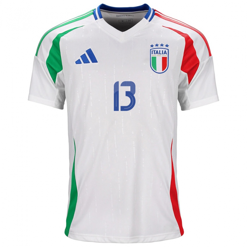 Hombre Camiseta Italia Christian Corradi #13 Blanco 2ª Equipación 24-26 La Camisa