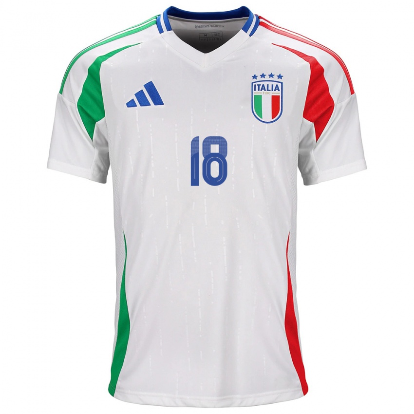 Hombre Camiseta Italia Kevin Zeroli #18 Blanco 2ª Equipación 24-26 La Camisa