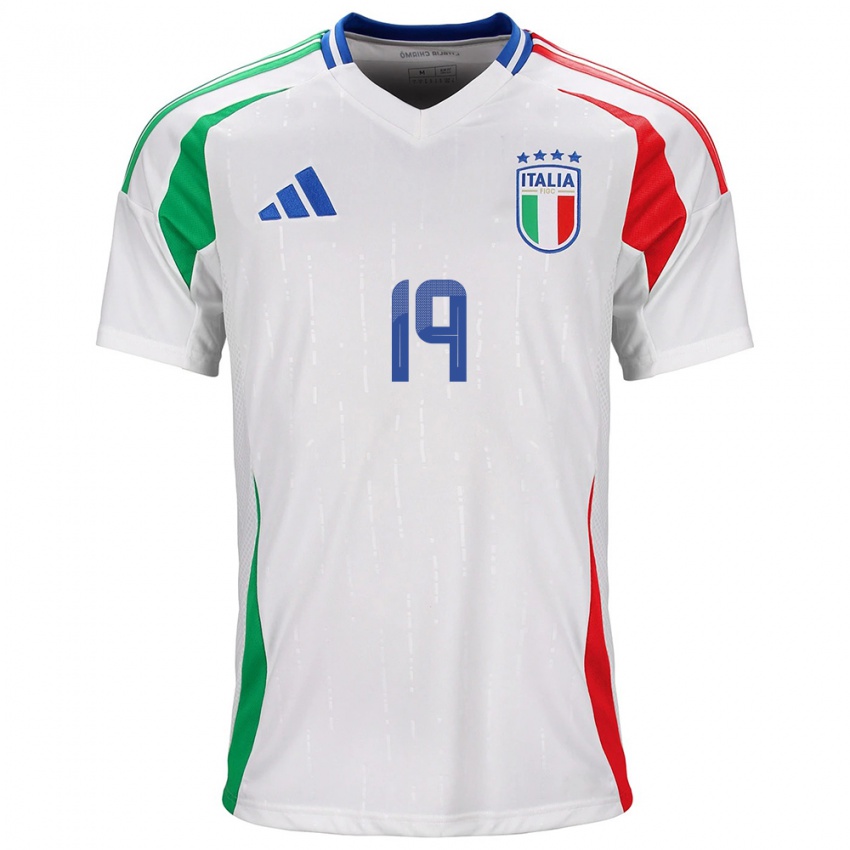 Hombre Camiseta Italia Matteo Politano #19 Blanco 2ª Equipación 24-26 La Camisa