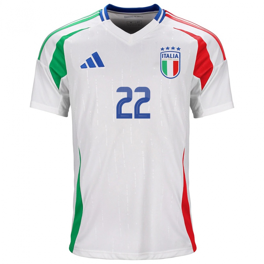 Hombre Camiseta Italia Stephan El Shaarawy #22 Blanco 2ª Equipación 24-26 La Camisa