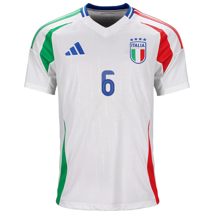 Hombre Camiseta Italia Diego Ripani #6 Blanco 2ª Equipación 24-26 La Camisa