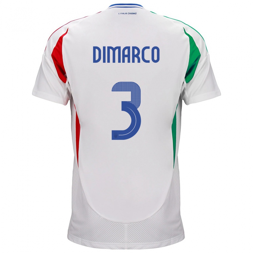 Hombre Camiseta Italia Federico Dimarco #3 Blanco 2ª Equipación 24-26 La Camisa