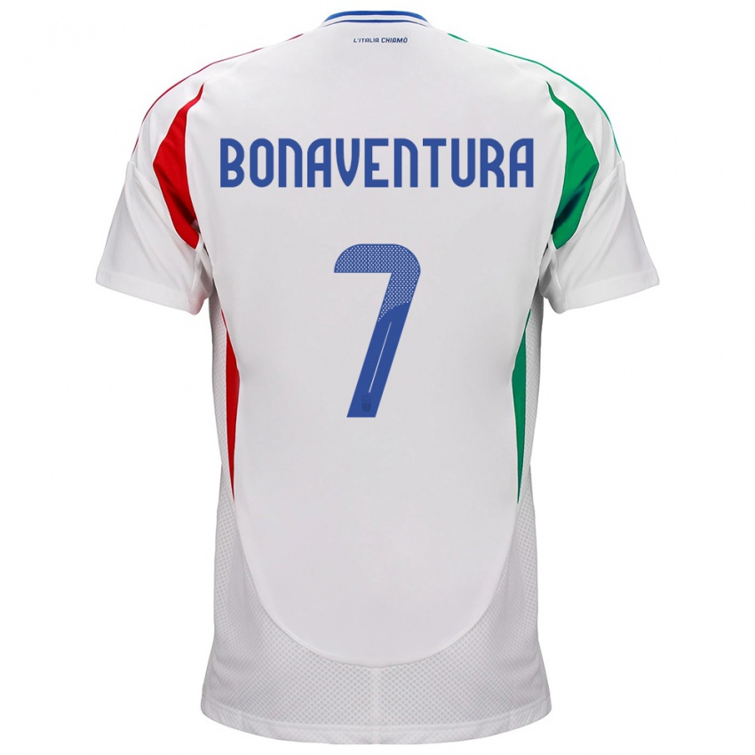 Hombre Camiseta Italia Giacomo Bonaventura #7 Blanco 2ª Equipación 24-26 La Camisa