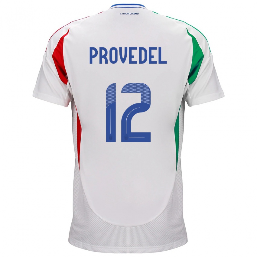 Hombre Camiseta Italia Ivan Provedel #12 Blanco 2ª Equipación 24-26 La Camisa