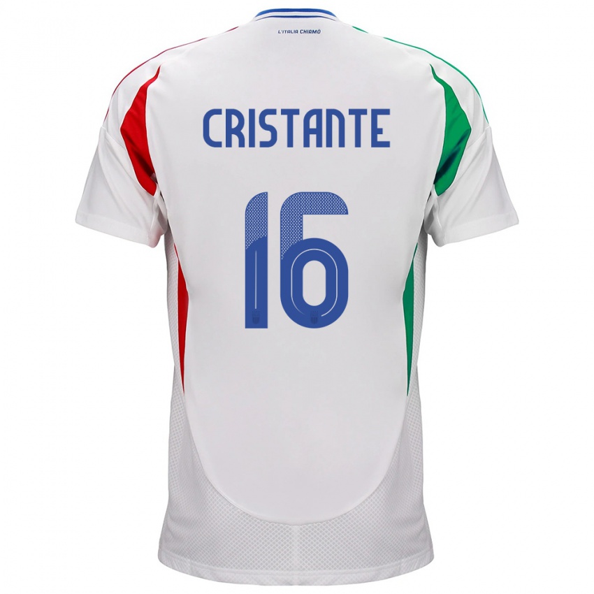 Hombre Camiseta Italia Bryan Cristante #16 Blanco 2ª Equipación 24-26 La Camisa