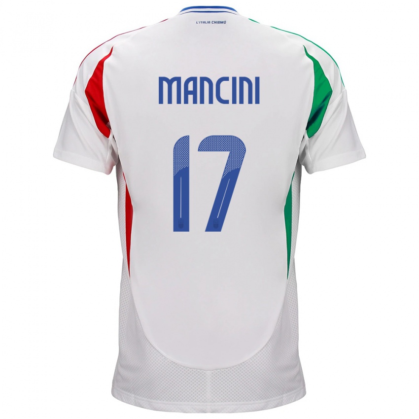 Hombre Camiseta Italia Gianluca Mancini #17 Blanco 2ª Equipación 24-26 La Camisa