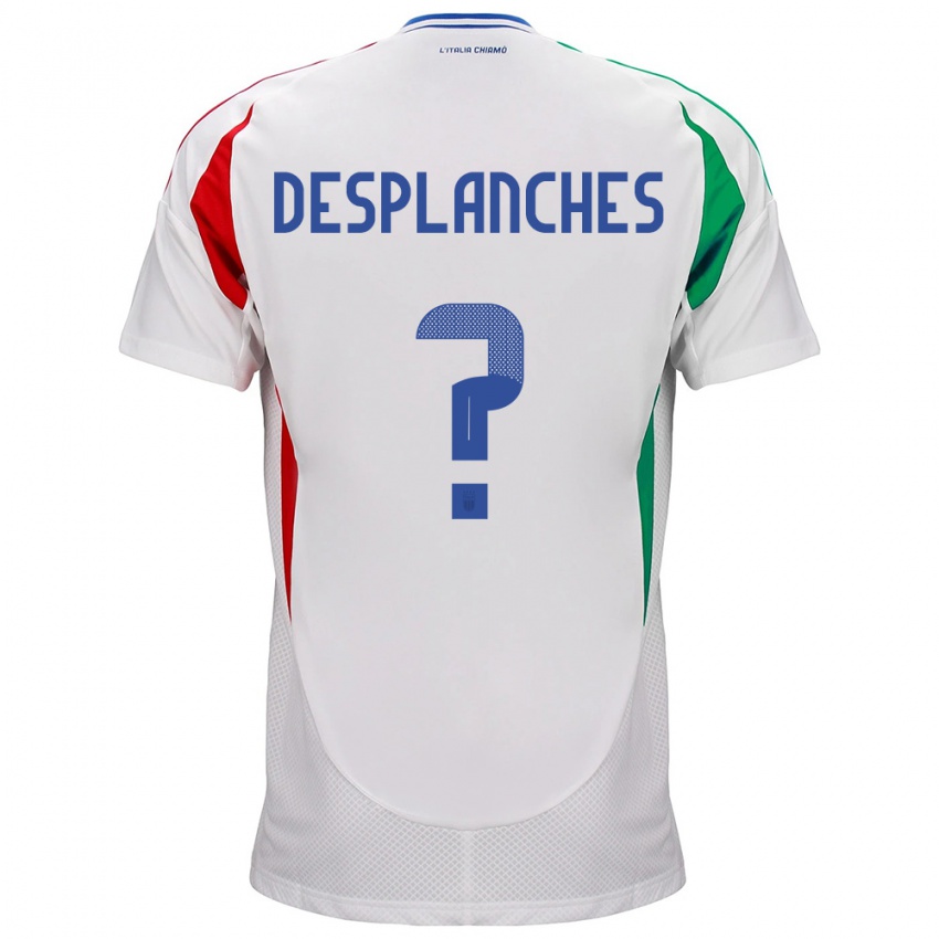 Hombre Camiseta Italia Sebastiano Desplanches #0 Blanco 2ª Equipación 24-26 La Camisa