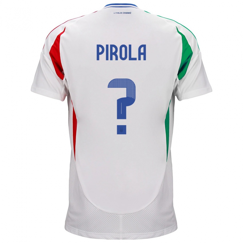 Hombre Camiseta Italia Lorenzo Pirola #0 Blanco 2ª Equipación 24-26 La Camisa
