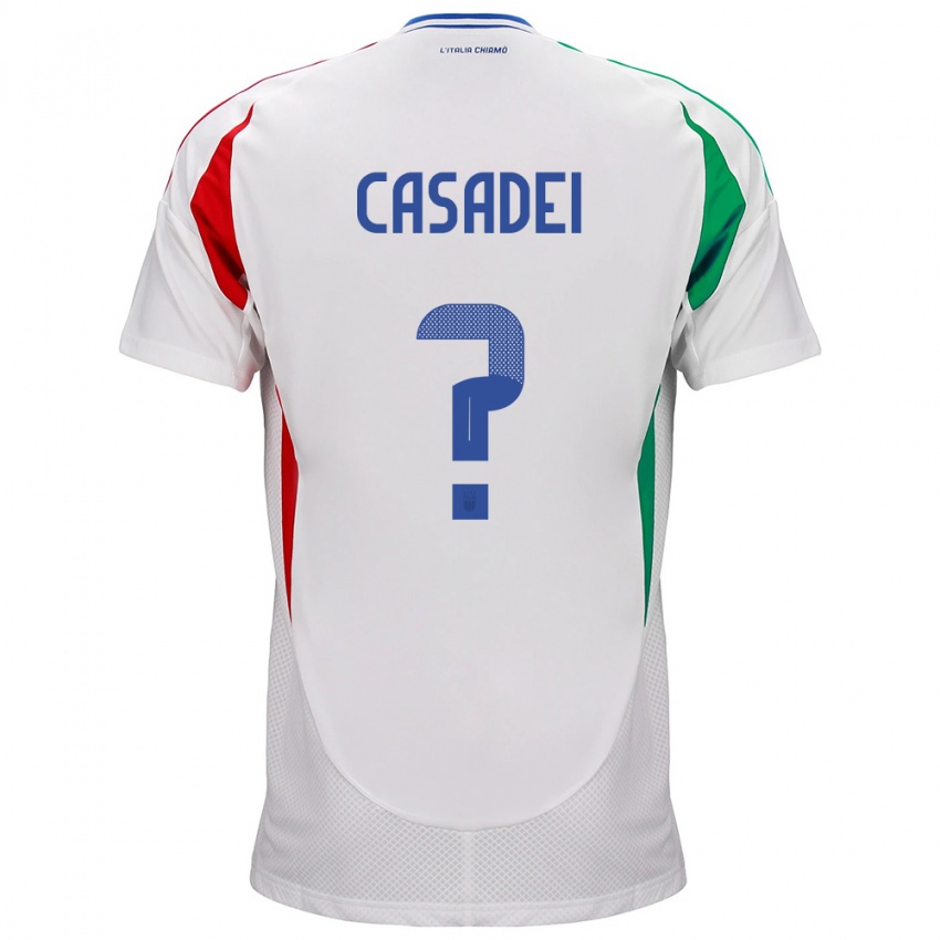 Hombre Camiseta Italia Cesare Casadei #0 Blanco 2ª Equipación 24-26 La Camisa