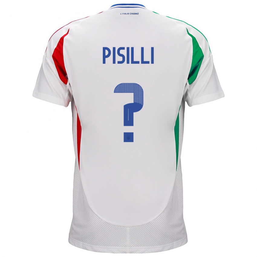 Hombre Camiseta Italia Niccolò Pisilli #0 Blanco 2ª Equipación 24-26 La Camisa